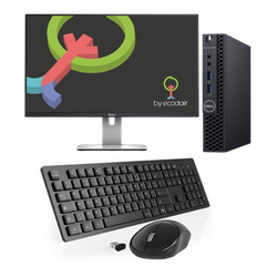 Pack Ordinateur de bureau, écran, clavier et souris sans fil : Dell Optiplex 3060 mini + écran 22 pouces 16/9